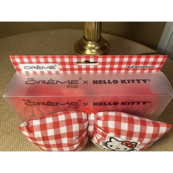 Creme Shop X HELLO KITTY Red Gingham Plush Spa Headband Limited Edition - Picture 2 of 6